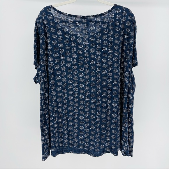 Lane Bryant Navy Embroidered Top, Tassel Neckline, Modal Blend, Size 18/20 - Picture 4 of 6